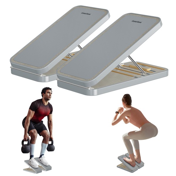 Slant Board for Calf Stretching, Adjustable Wooden Wedge Squat Block