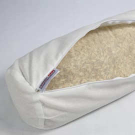 fränkische Schlaf-Manufaktur Bolster, Knee Roll, Yoga Roll with Organic Spelt Husk and 100% Cotton Cover Colour Natural without Extra Cover