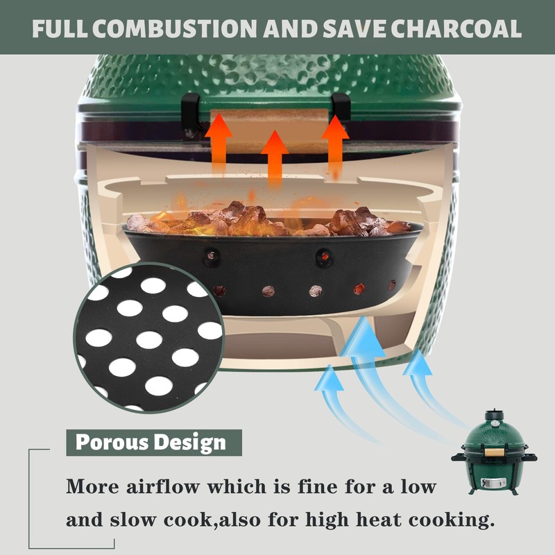 KAMaster Charcoal Basket Carbon Steel Fire Bowl for MiniMax,Small&Medium Bigg