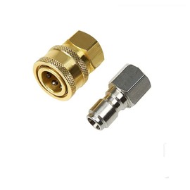 2 Pieces ZONADA Brass Pressure Washer Fitting, Metric M22 Femal and 3/8" Male Quick Connector Covert to M22 Female Pressure Washer Gun Adapter Accessories Parts