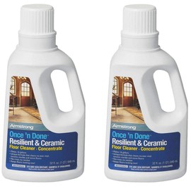 Once'n Done Resilient &, Ceramic Floor Cleaner Concentrate 32oz No-Rinse No-Wax New Package (Set of 2)
