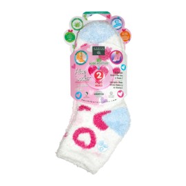 Earth Therapeutics Aloe Moisture Aloe Socks - 2 Pairs Hearts & Solid Pink