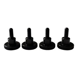 Precisiongeek M4 Aluminium Black Knurled Screws, Thumb Screws DIN 464 M4 x 10 mm – Pack of 4 – Aluminium Black