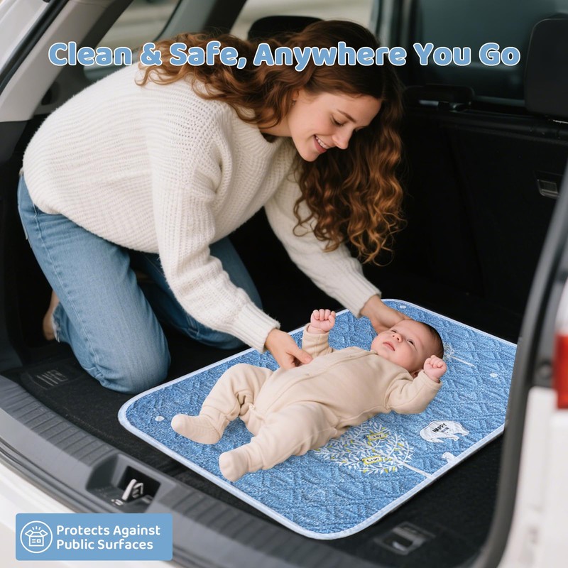 Diaper Changing Pads for Baby, Portable Change Mat, 3Layers Waterproof