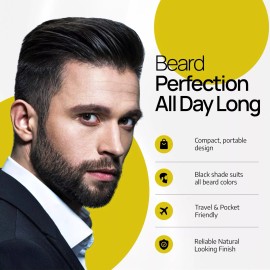 Beard Filler Pen kit 2 Pack Black Beard Pen with Brush Waterproof and Sweat Proo