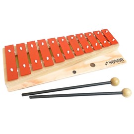 Sonor G10 Glockenspiel Xylophone for Children 13 Tones from C3 to F4 + Keepdrum Bag Pink