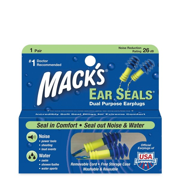 Mack's Ear Seals Dual Purpose Earplugs 1 Pair (Pack of 4)