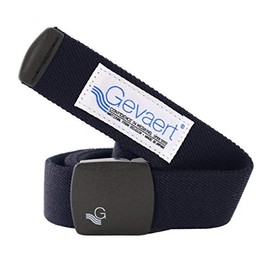 Gevard Black Buckle Belt, Center Line, Made in Japan, GI Stretch Belt, Men's, Women's, Stretchable, Fashion, Canvas, Cloth Belt, Solid Color, navy (solid)