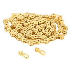 Bike Chain Professional 11 Speed Full Hollow Alloy Steel Mountain Road Bike Chain with Chain Connector Gold