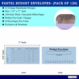PARTH IMPEX 120 Pack Bulk Budget Envelopes for Cash, Budgeting Tracker Binder, Money Saving Challenge, Great for Money Management, Cash Stuffing and Savings Organizer 3.5" x 7" in 12 Color