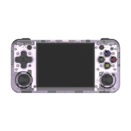 RG35XX H Retro Handheld Game Console, Horizontal Console with 2 Joysticks, Built-in 64G TF 5500 Games 3300mAh Battery 3.5 Inch IPS Screen, Support 5G WiFi Bluetooth HDMI TV Output (Transparent Purple)