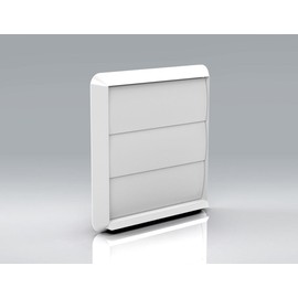 100 mm White Plastic Gravity Wall Grille with Non-Return Shutter and 4 inch Round Spigot for Bathroom Kitchen Cooker Hood Extractor Fan Ducting Air Hose Wall Ventilation