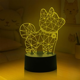 Dog lamp, 3D Dog Night Light with 7 Colour Changing & Touch Control, Animal Decor for Kids Girls Room, Women Birthday Gifts​