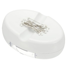 PATIKIL Magnetic Pin Holder, Magnetic Pin Cushion Paper Clip Holder with 1.5" Quilting Needles for Sewing Quilting Hair Clips, White