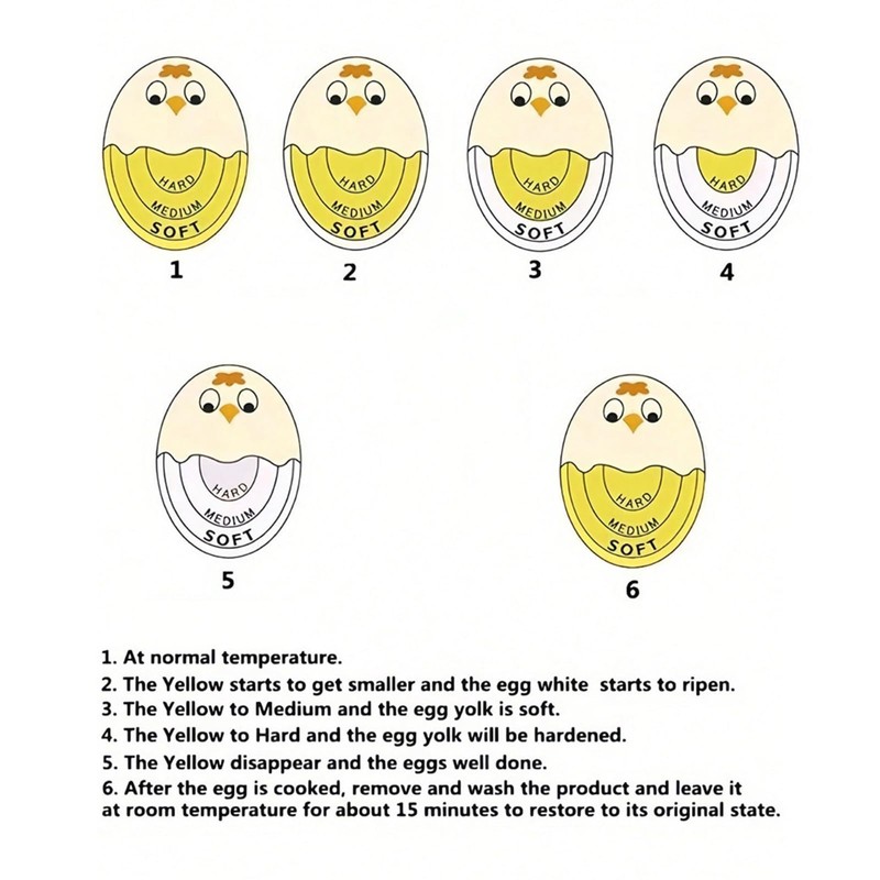 Pack of 2 Egg Timers, Heat Sensitive Colour Change Eggs