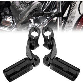 KEMIMOTO Motorcycle Black Highway Pegs, Adjustable Foot Peg Compatible with Touring Road Glide Street Glide Electra Glide Road King with 1.25 Engine Guard