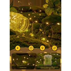 33Ft 100LED Outdoor String Lights, Fairy Lights Battery Operated with Remote, Waterproof Twinkle Lights for Bedroom Dorm Patio Tapestry Backyard Garden Party Indoor Christmas Decoration, Multicolor