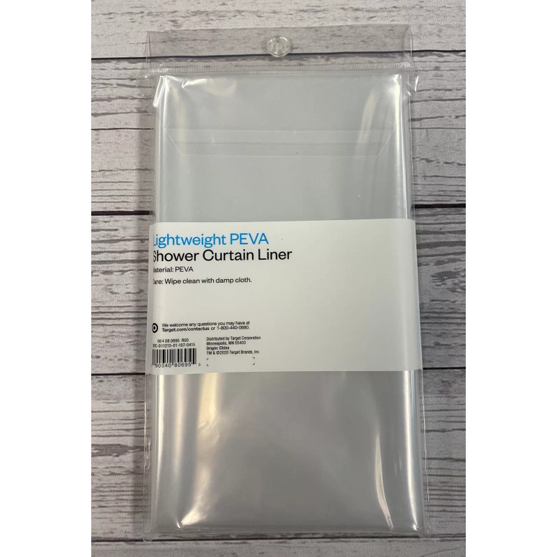 Room Essentials Lightweight PEVA Shower Curtain Liner Clear 70in X