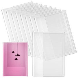 MAGICLULU Pack of 10 Transparent Book Covers Made of Plastic Waterproof Book Covers Made of Plastic Notebook Protection Reusable 16 Carat Transparent Book Covers for Books