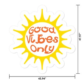 MightySkins Good Vibes Only 48" Peel and Stick Art Removable Cute Stylish Funny Cartoon Dorm Room Decor Vinyl Wall Decals sticker, Longest Side