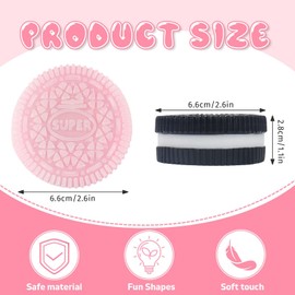 Gytera 2 Packs Sticky Cookie Taba Squishy Fidget Toys Adults, Squeeze Toys Sensory Toys for Autism, Stress Ball for Adults Fidgets Birthday Gifts Party Favors for Kids(Pink Black)