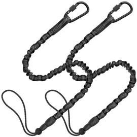 Mellbree Tool Lanyard, 2 Pack Tool Tether with Screw Lock Carabiner Clip for Hand Tools Stretch Strap Safety Tool Tether Lanyard Tools Leash Maximum Weight Limit 10KG/22LBS