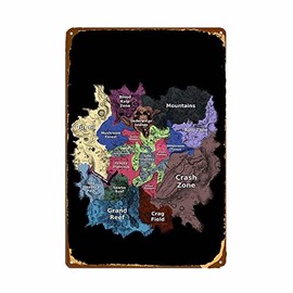 Subnautica Map Retro Metal Tin Sign Vintage Aluminum Plaque for Home Coffee Shop Poster Wall Decor 6x8 Inch/15x20cm