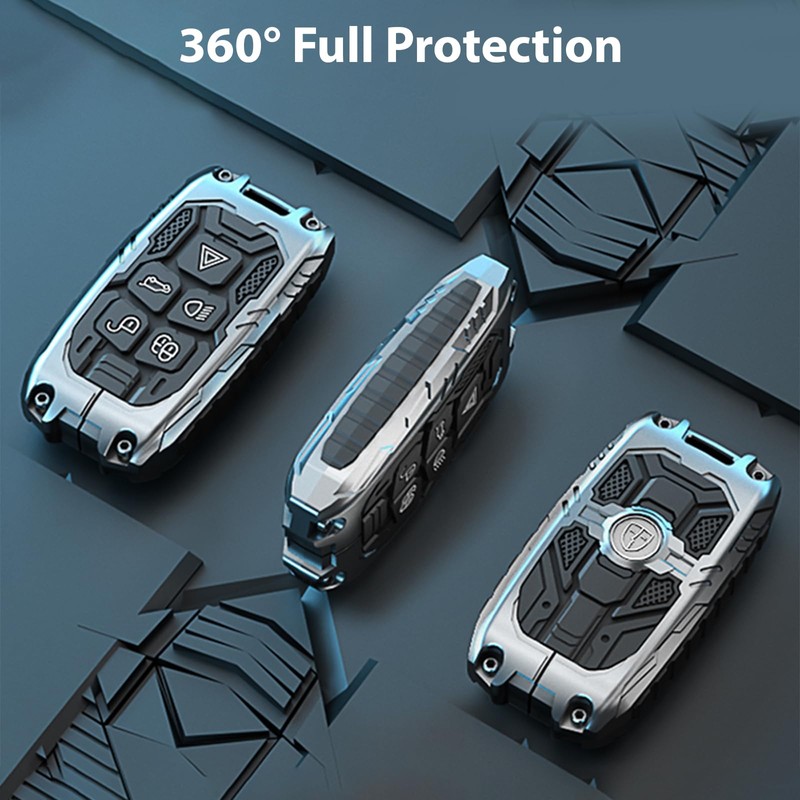 Aoocar Mech Style Heavy Metal Key Fob Cover, Compatible with