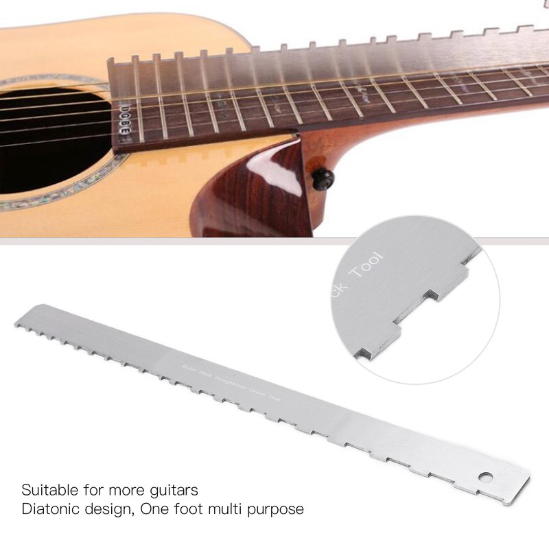 Guitar Neck Notched Ruler Aluminum Music Instrument Accessories for Electric