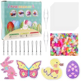 Pack of 2000 Ironing Beads Set, Easter, Ironing Beads Plates, Ironing Beads Pegboard, DIY Beads Craft Accessories, Easter Egg Beads Templates, 5 mm Beads Plate for Children, Boys, Girls, Gift