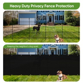 Amagenix Privacy Fence Screen 6'x19'Customsized Mesh Fencing Shade Cover with Brass Grommets Protective Covering for Outdooor Garden Backyard，Black