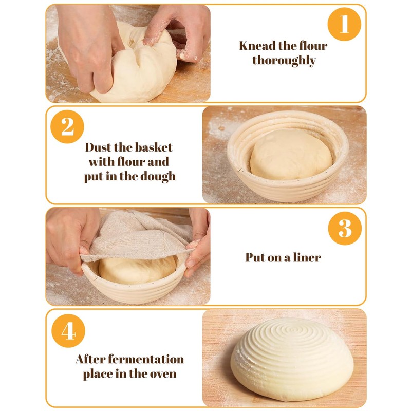 Banneton Bread Proofing Basket, Proofing Basket for Sourdough Bread Baking,