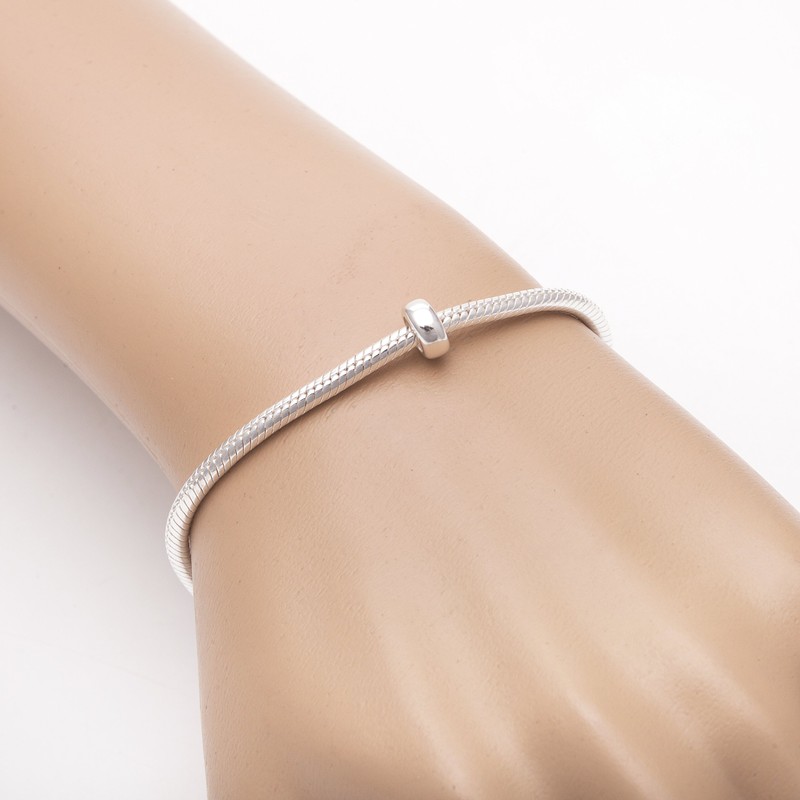 2 abalorio de tapón de goma de plata de ley