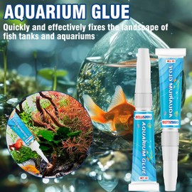 Aquarium Glue, Clear Reef Adhesive for Plants and Rocks, Moss, Coral, Stone, Wood, Plant, Suitable for Freshwater and Saltwater Aquascape, 5g*2pcs