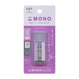 Tombow CT-CM5C90 Pencil Correction Tape Mono Pocket Width 0.2 inches (5 mm) x 4 m Purple