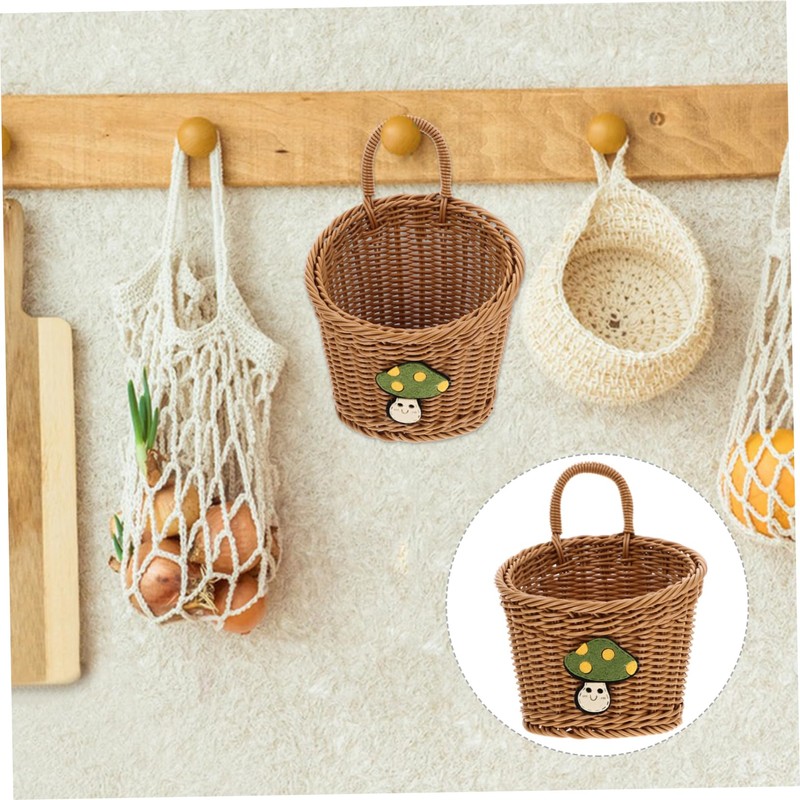 BIUDECO Woven Wall Storage Basket for Garlic Onion and Fruits