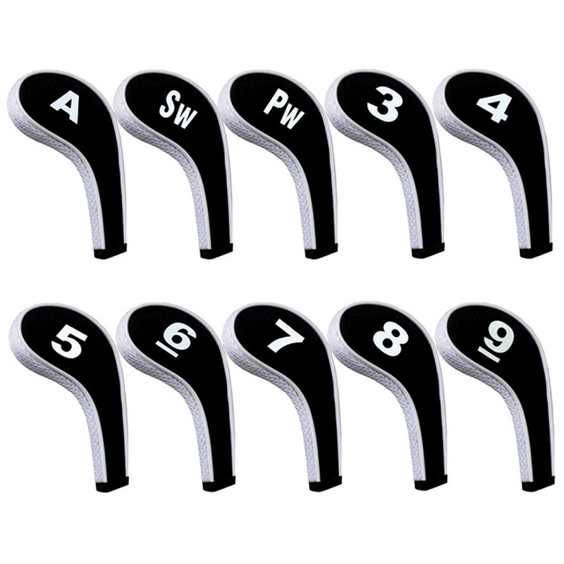 Andux Count Printed Golf Iron Covers with Zipper Long Neck