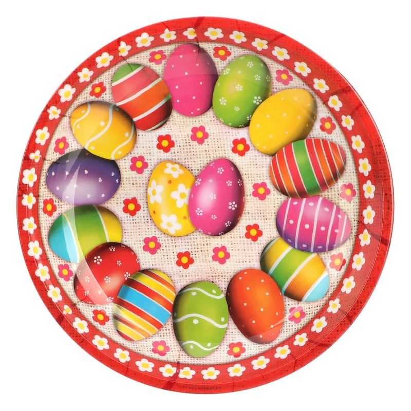 com-four® 3x Easter plates made of melamine - decorative plates