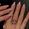 SXVME Uñas postizas de lunares almendra, uñas postizas de donut