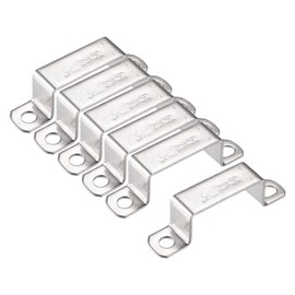 TA-VIGOR 6Pcs U Shaped Connector Bracket, 50mm x 25mm Stainless Steel Bracket Stainless Steel Pipe Clamp, Heavy Duty Conduit Clamps for Door Closed Bar Holder Strut, Pipe Tube Wire Fixing