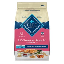 Blue Buffalo Life Protection Formula Adult Dry Dog Food, Helps Build and Maintain Strong Muscles, Made with Natural Ingredients, Salmon & Brown Rice Recipe, 15-lb. Bag