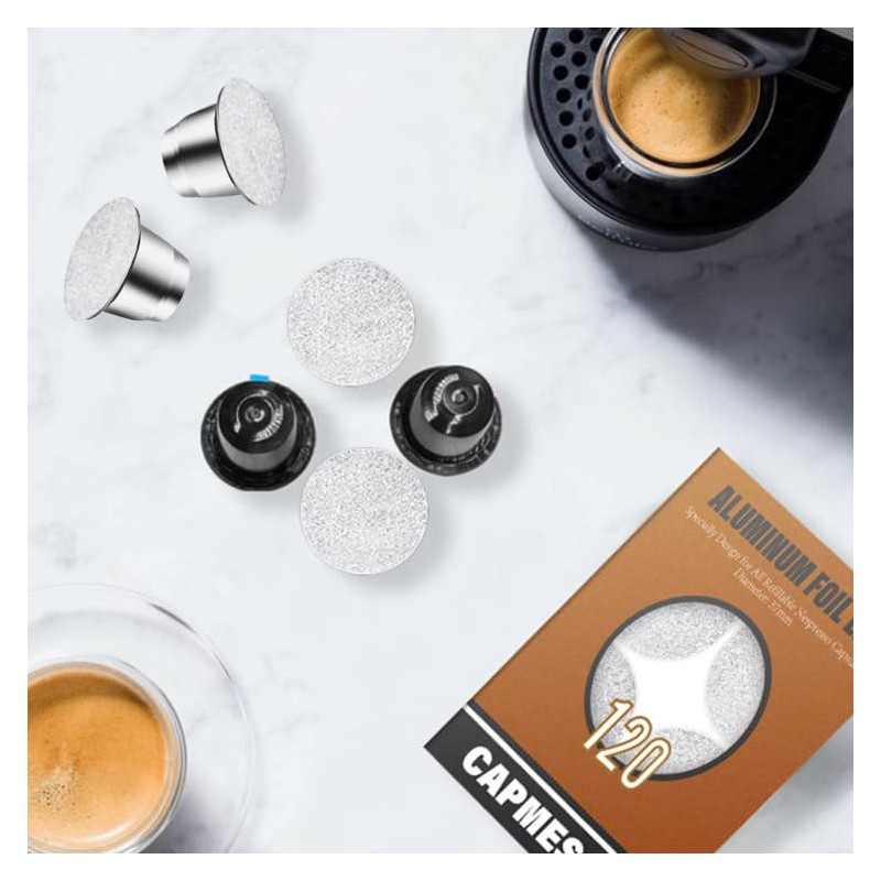 CAPMESSO Espresso Foils -Coffee Pod Seal Lids to Reusable Nespresso