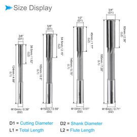 CoCud Chucking Reamers Set, 3/8" 5/8" 1/2" 3/4" Diameter H7 Tolerance, Milling Cutter - (Applications: for Lathe Drilling Machine), 4-Pieces
