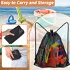 SUBTAVIK Large Mesh Drawstring Bag, Net Beach Gym Bag Drawstring