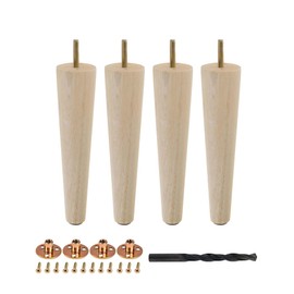 Architectural Products by Outwater 8 in. x 1-7/8 in. Mid-Century Unfinished Hardwood Round Taper Leg (4-Pack)