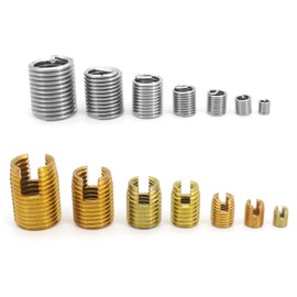 Yuhtech 116 Pcs M3 M4 M5 M6 M8 M10 M12 Galvanized Self Tapping Threaded Insert and Stainless Steel Wire Thread Repair Insert Assortment