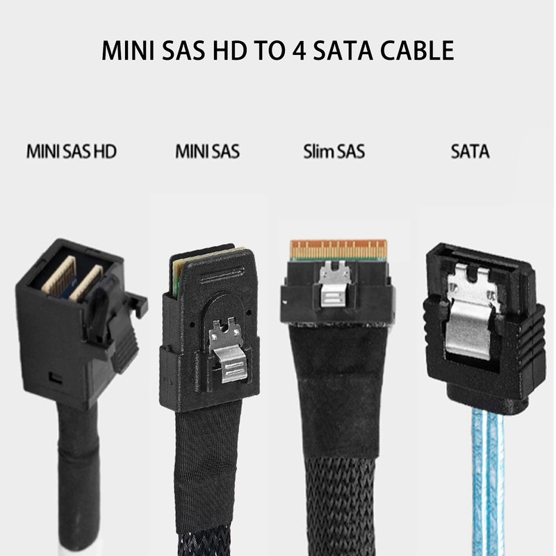 12GBPS Mini SAS HD SFF 8643 to 4 SATA 3.0