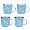 Golden Rabbit Enamelware - Set of 4-12oz Mugs (Sea Glass