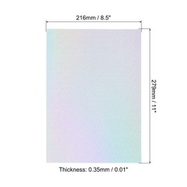 PATIKIL 11"x8.5" Holographic Cardstock, 20 Pack Metallic Iridescent Mirror Paper Foil Board Reflective Sheets for Scrapbook Poster DIY Craft, Style 6