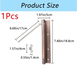 Geesatis 1Pcs Safety Spring Door Closer, Stainless Steel Adjustable Automatic Door Closer,Right or Left Wing Door(Antique Red)